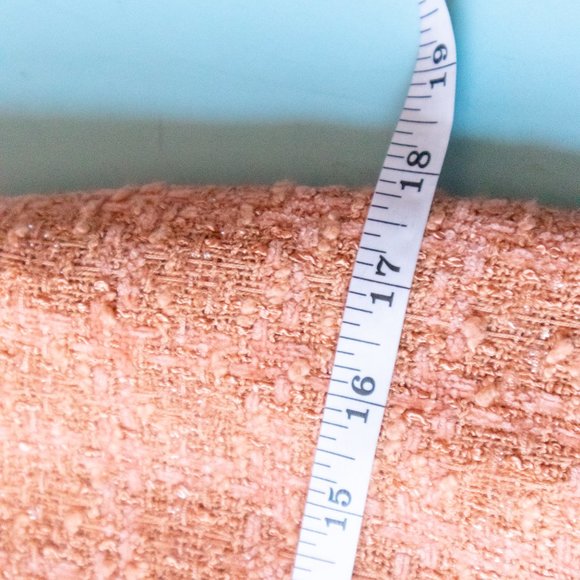 Rickie Freeman for Teri Jon Peach Tweed Knit Fringe Trim Skirt Suit Set Size 6 - Picture 14 of 16